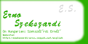 erno szekszardi business card